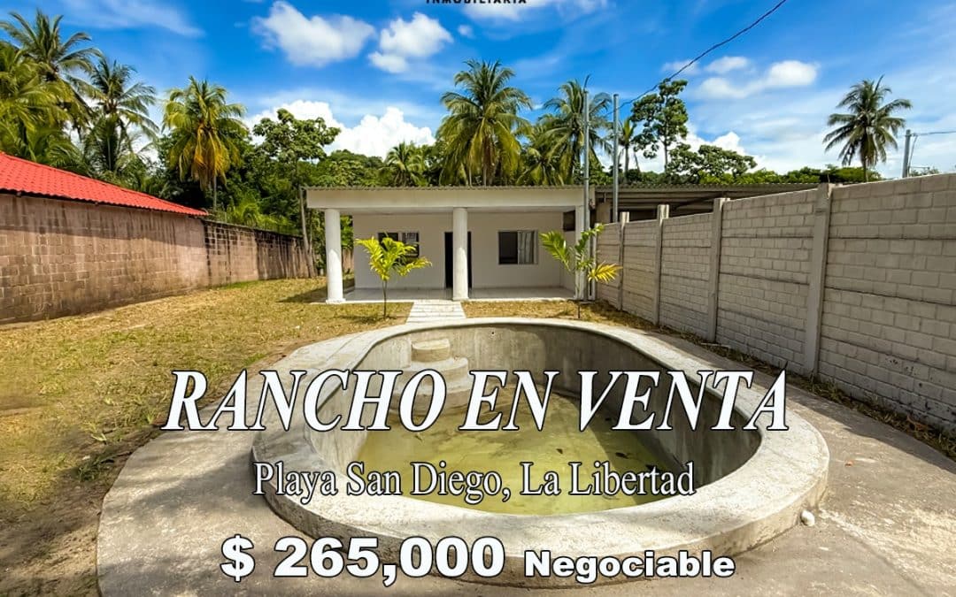 Rancho en Segunda Fila Playa San Diego, La Libertad