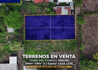 4 Lotes en Ceiba el Charco Izalco, Sonsonate